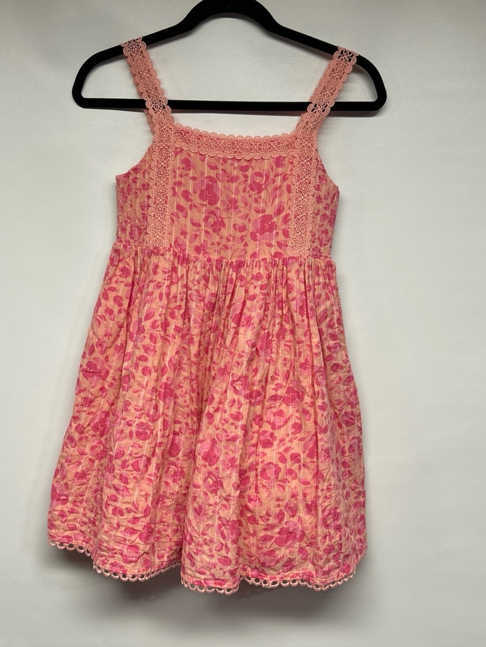 Joie Pink Floral Lace-Trim Sundress